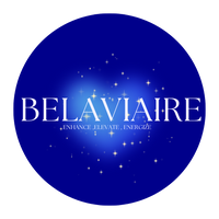 blue circle with heart and stars belaviaire logo